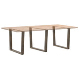 Dining Table Legs V-Shape 3 pcs Natural Steel 100x cm Steel 4012675