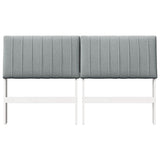 Upholstered Headboard Light Grey 160 cm Solid Pine Wood 879388