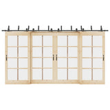 Sliding Door Hardware Kit 427 cm Steel Black 3295752