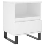 ZNTS Bedside Cabinet White 40x35x50 cm Engineered Wood 830636