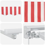 Manual Awning Frame with LEDs Red and White 4.5 x 3 m 3420657