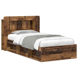 Bed Frame with Storage Old Wood 90 x 190 cm Engineered Wood 3433442