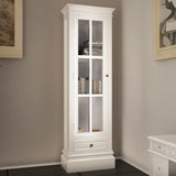 Chic Bookcase Cabinet with 3 Shelves White Wooden 60639
