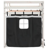 Bunk Bed without Mattress White&Black 90x200 cm Solid Wood Pine 3283895