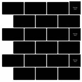 Subway Tile 50 pcs Black 30 x 30 cm Polyurethane and PET 42046119