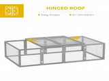 Wooden Rabbit Hutch Cage 6ft with Wire Mesh, Openable Roof, Play Space for Outdoor, Grey T3398P350031