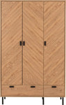 ZNTS Leon 3 Door 2 Drawer Wardrobe 100-101-200