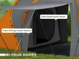 Large Camping Tent Tunnel Tent with 2 Bedroom and Living Area, 2000mm Waterproof, Portable with Bag T3398P349001