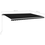 Retractable Awning Anthracite 500 x 350 cm Fabric and Aluminium 3069024