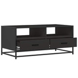 ZNTS Coffee Table Black 100x50x45 cm Engineered Wood and Metal 848784