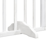 Dog Gate with Door Foldable 8 Panels White 640 cm Poplar Wood 3155566
