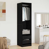 Wardrobe with Drawer Black Oak 50 x 50 x 200 cm Engineered Wood 3329300