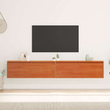 Wall Cabinet with Shelf Wall-mounted Wax Brown Solid Pine Wood 869862