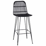 Bar Stool 2 pcs Black 44 x 55 x 109 cm Rattan and Steel 42033211