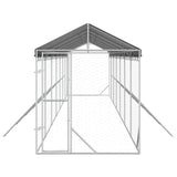 Outdoor Dog Kennel with Roof Silver 2x14x2.5 m Galvanised Steel 3190485