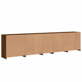Sideboard with LED Lights Brown Oak 283x37x67 cm 3209029