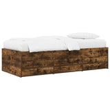Bed Frame with Storage Smoked Oak 80 x 200 cm Engineered Wood 3429647