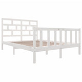 3101349 Bed Frame without Mattress White Solid Wood 140x200 cm
