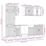 8 Piece Kitchen Cabinet Set Lucca High Gloss White Engineered Wood 3314803