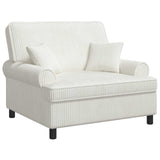 XXL Armchair with Cushions Cream 1.5 Lines Fabric 42043499
