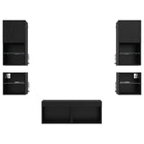TV Wall Units 8 pcs Black Oak Engineered Wood 3402922