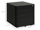 Lockable Cabinet, Rolling Filing Cabinet with 3 Drawers, Steel Office Drawer Unit for A4, Letter, T3398P342261