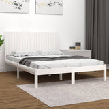 Bed Frame without Mattress White 200x200 cm Solid Wood Pine 3104434