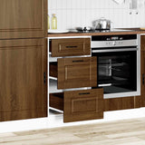 ZNTS Kitchen Base Cabinet Porto Brown Oak Engineered Wood 854227