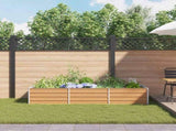 Garden Raised Bed Light Brown 240 x 80 x 45 cm Galvanised Steel 42017335