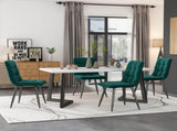 117x68cm Dining,, Metal Frame Rectangular Dining Modern Marble Pattern Kitchen WF322119AAS