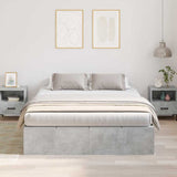 Storage Bed Frame Concrete Grey 160 x 200 cm Engineered Wood 3335392