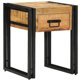 End Table Brown and Black 40 x 40 x 50 cm Solid Mango Wood 4016712