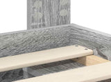 Bed Frame Grey Sonoma 140 x 200 cm Solid Pine Wood 3411741