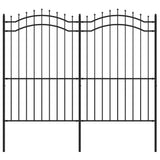 Garden Fence with Spear Top Black 239x175 cm Powder-coated Steel 151083