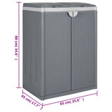 Trash Bin with 2 Doors Grey 65x45x88 cm PP 364058
