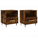 Bedside Cabinets 2 pcs Smoked Oak 40x35x47.5 cm Engineered Wood 827399