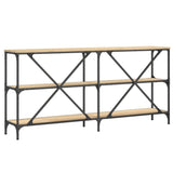 Console Table Sonoma Oak 160x30x75 cm Engineered Wood and Iron 832849