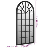 ZNTS Garden Mirror Black 90x45 cm Iron for Outdoor Use 318348