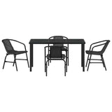 Garden Dining Set 5 pcs Black Powder-Coated Steel 3379382