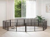 Dog Gate 8 pcs Black 100 x 60 cm Galvanised Steel 891999