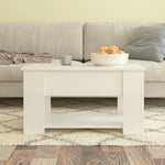 ZNTS Coffee Table High Gloss White 79x49x41 cm Engineered Wood 809716