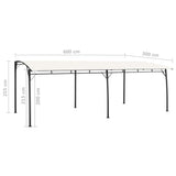 Sunshade awnings 6 x 3 x 2.55 m Cream 47977