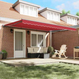 Retractable Awning Manual Red 450x300 cm Fabric 3331051