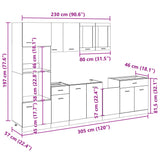 7 Piece Kitchen Cabinet Set Lyon Sonoma Oak Engineered Wood 3307653