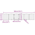 Dog Gate with Door Foldable 6 Panels Brown Oak 300 cm Poplar Wood 352229