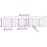 Dog Gate with Door Foldable 6 Panels Brown Oak 300 cm Poplar Wood 352229