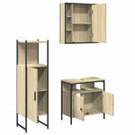 ZNTS 3 Piece Bathroom Cabinet Set Sonoma Oak Engineered Wood 3214756