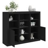 Sideboards with LED Lights 3 pcs Black Engineered Wood 3209122