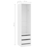 Wardrobe with Drawers White 50x50x200 cm Engineered Wood 800612