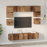 TV Cabinet Set Wall-mounted 8 pcs Old Wood Engineered Wood 3393333